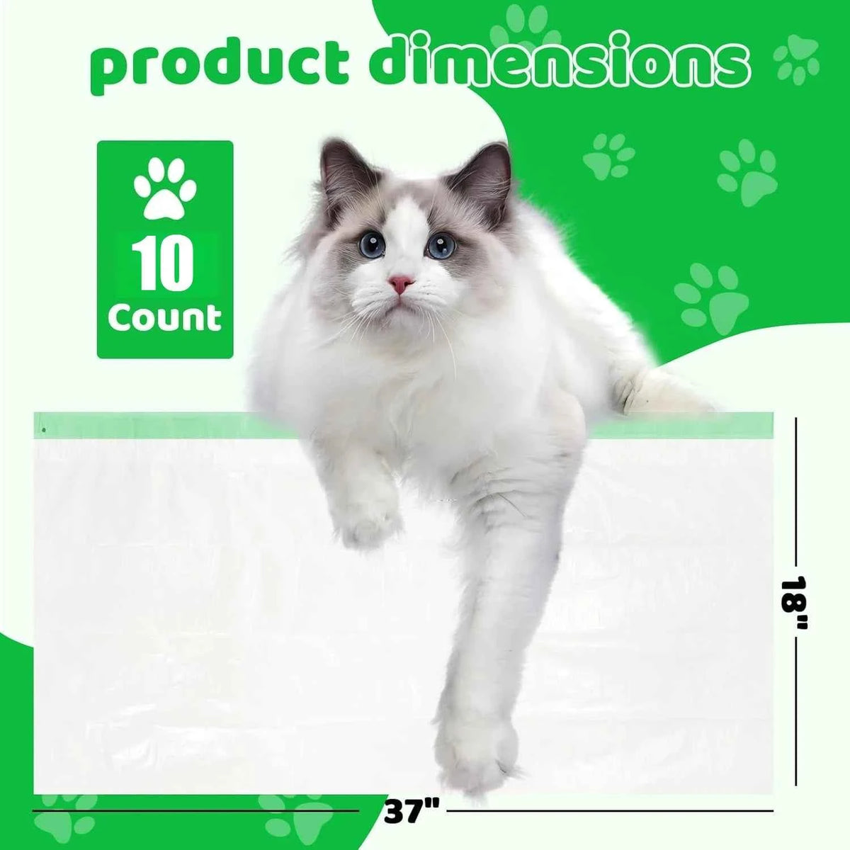 Heavy Duty Cat Litter Box Liners – Jumbo 37 x 18 Inch Drawstring Bags