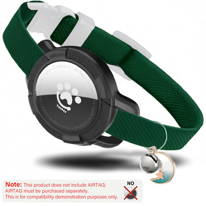Elastic Safe AirTag Cat Collar, Anti-lost Pet Collar with Bell & GPS Tracking Holder Case for Cats Puppies（Airtag not included）