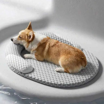 1pc Orthopedic Foam Dog Bed Cooling Mat, Pet Cat Dog Ice Bean Pad, Breathable Non-Slip Washable Cool Dog Bed Mat, Suitable For S