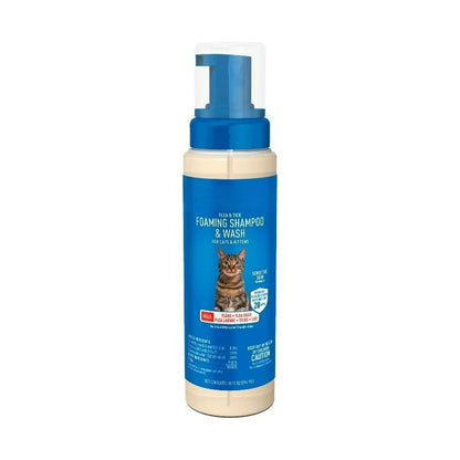 Flea & Tick Foaming Shampoo & Wash for Cats & Kittens Over 12 Weeks, Sensitive Skin Flea Treatment for Cats & Kittens