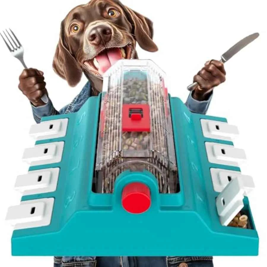 2 Levels of ChallengeExtra Large Size Paw-Activated Rolling Dog Puzzle Feeder Toy U.S. Brand and Design Treat Puzzles for Aggre