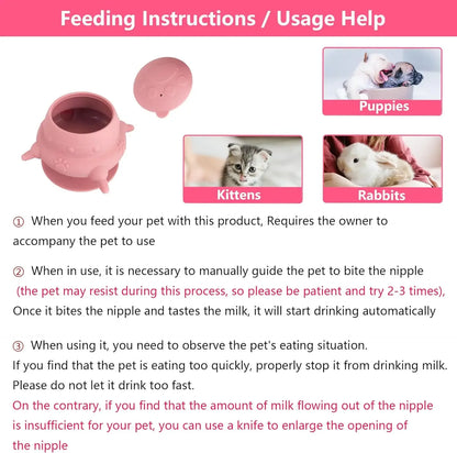 Newborn Puppy & Kitten Feeder – 4-Nipple Milk Feeding Bowl for Easy Nursing
