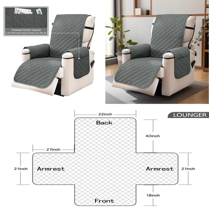 Water-Resistant Reversible Sofa Cover – Non-Slip Furniture Protector with Elastic Straps for Dogs, Kids & Pets