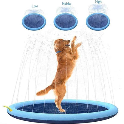 170cm Pet Splash Sprinkler Pad – Summer Cooling Water Play Mat for Dogs & Kids