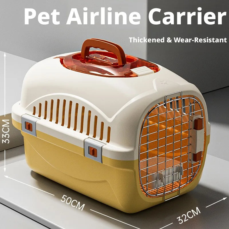 Airline Approved Cat Air Box Portable Anti Stress Travel Carrier Space Capsule Crate for Cats Dogs Car Transport