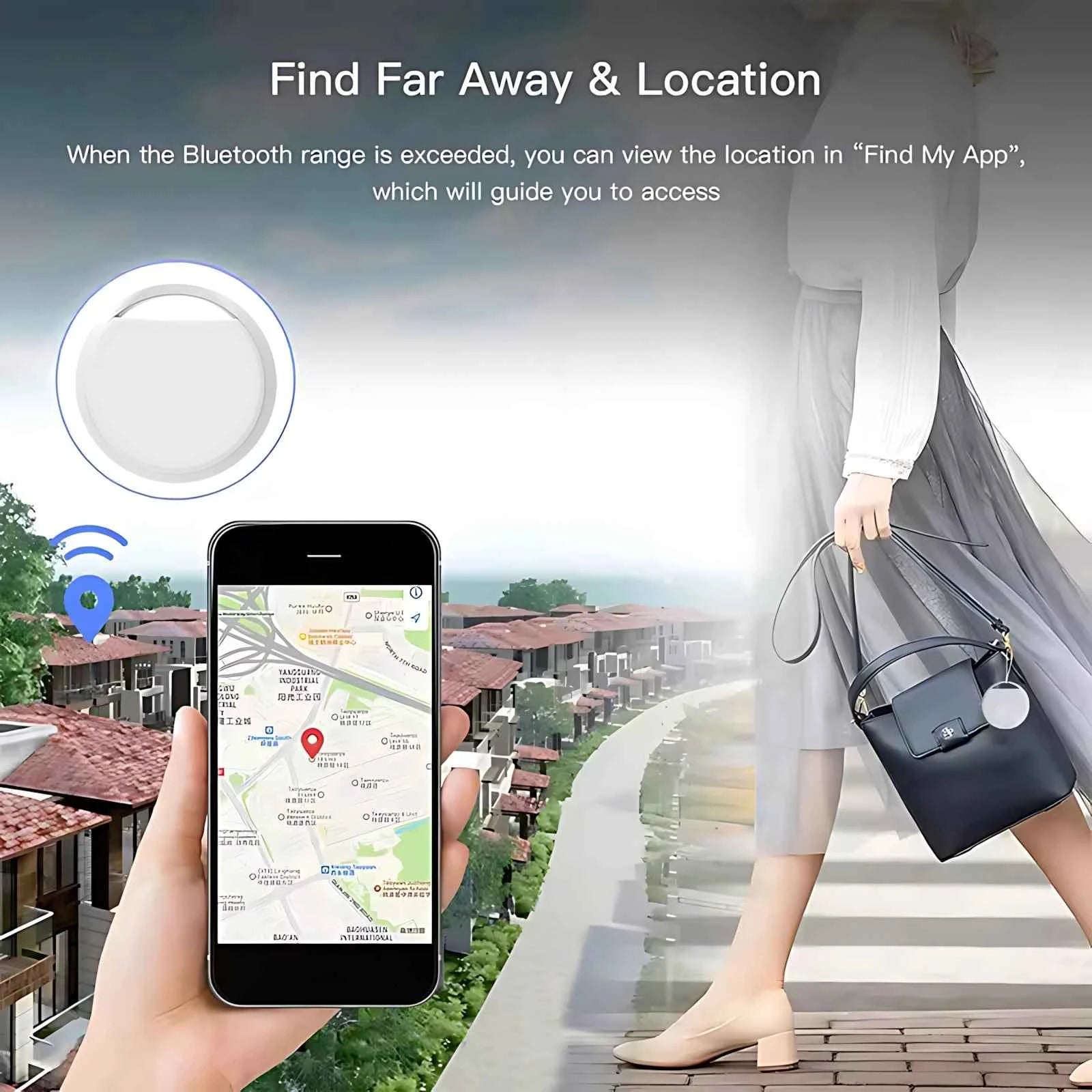 Smart Bluetooth Mini GPS Tracker Work With Find My APP ITag Anti Lost Reminder Device MFI Rated Locator Car Key Pet Kids Finder