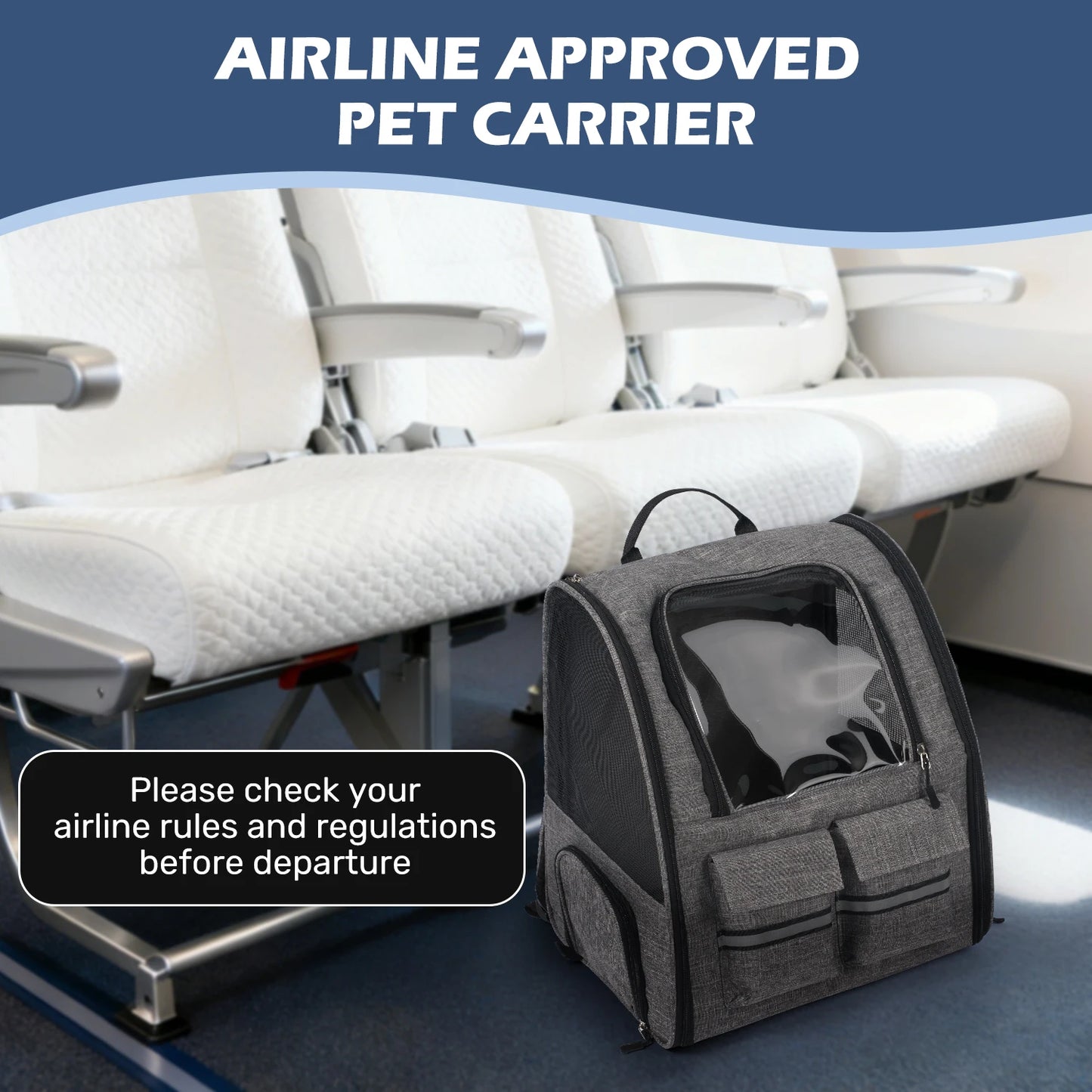 Rolling Pet Carrier with Wheels - Large Foldable Dog Carrier Backpack with Removable Wheels for Easy Travel