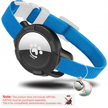 Elastic Safe AirTag Cat Collar, Anti-lost Pet Collar with Bell & GPS Tracking Holder Case for Cats Puppies（Airtag not included）