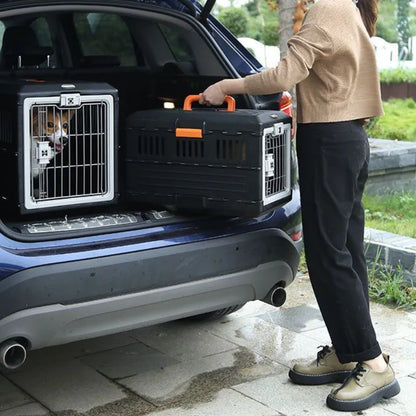 Portable foldable dog cage Oversized breathable pet airline box Car pet cage for traveling Multi-function foldable pet cage
