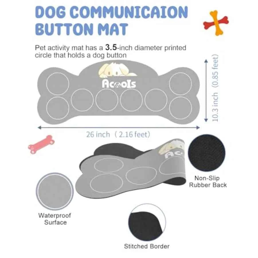 Dog Buttons for Communication 8 Dog Talking Button Set 30s Recordable Voice Pet Buzzer Training Buttons Speaking Button for Dog