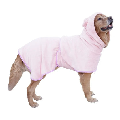 Super Absorbent Microfiber Dog Bathrobe – Quick-Drying Pet Towel Bathrobe for Dogs & Cats