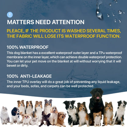 Waterproof Dog Blanket for Couch & Bed – Double-Sided Reversible Furniture Protector