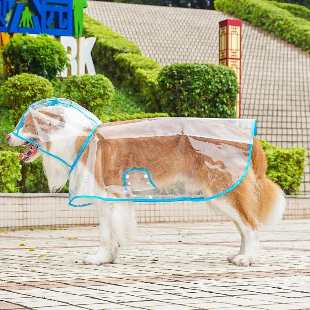 Transparent Waterproof Dog Raincoat – Windproof Pet Rain Jacket for Small, Medium & Large Dogs (XS–8XL