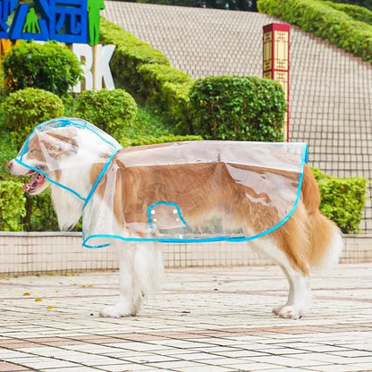 Transparent Waterproof Dog Raincoat – Windproof Pet Rain Jacket for Small, Medium & Large Dogs (XS–8XL