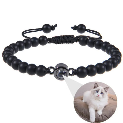 Personalized Stainless Steel Pet Photo Projection Bracelet – Custom Dog & Cat Portrait Memorial Jewelry Gift