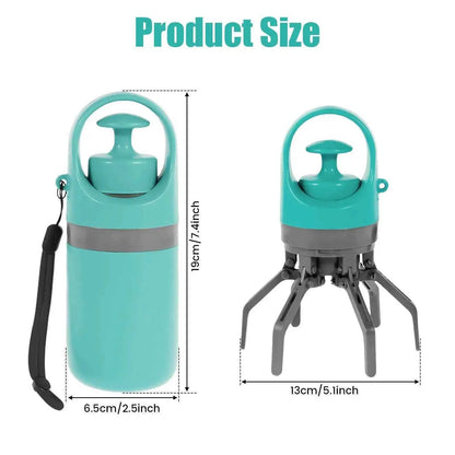 Portable Pet Claw Poop Scooper with Built‑In Bag Dispenser – One‑Hand Waste Pickup