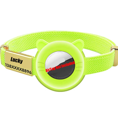 Breakaway AirTag Cat Collar with Custom Name Tag & Holder