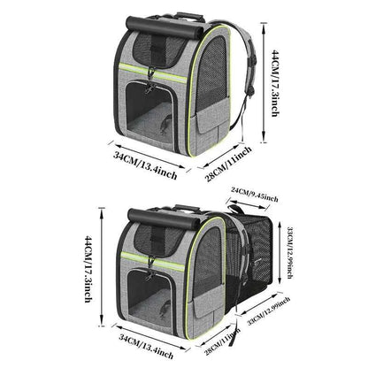 Cat Carrier Backpacks Expandable Cat Backpack with Shade Cover, Breathable Mesh Pet Carrier Backpack Bag for Travel Hiking Campi