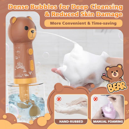 Electric Dog Shampoo Foamer with Bath Brush - Automatic Soap Dispenser for Outdoor Pet Wash After Walks