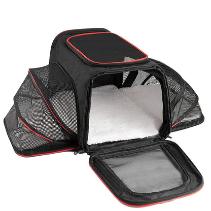 Airline-Approved Expandable Pet Carrier for Small Dogs & Cats – Soft-Sided Collapsible Travel Bag with 4-Way Access