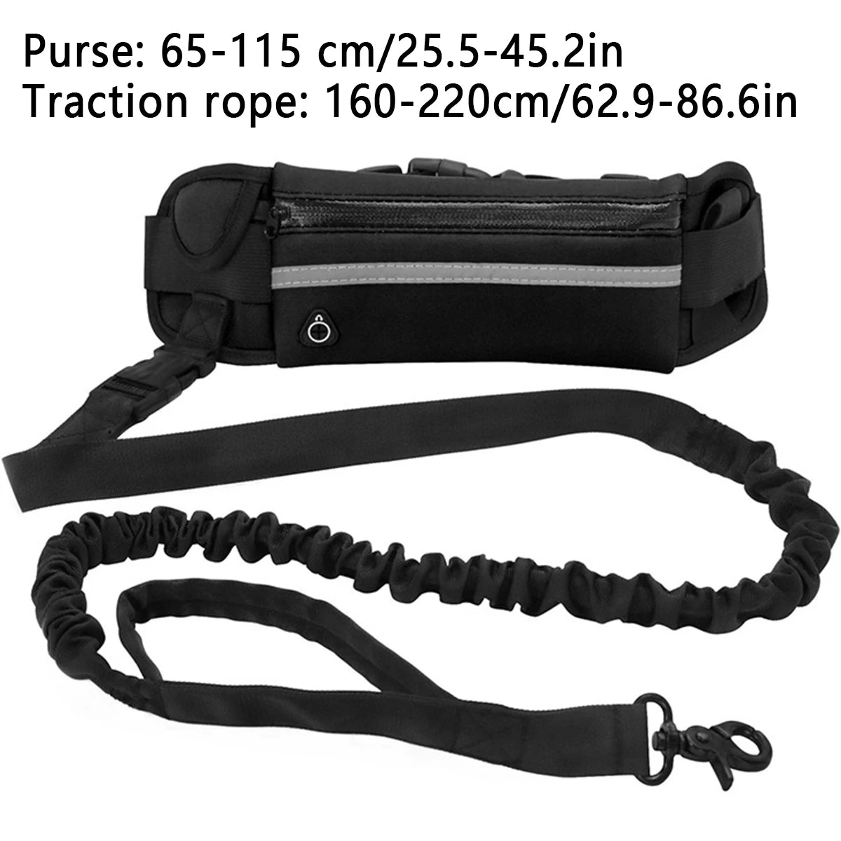 Hands Free Reflective Dog Leash with Waist Bag – Running & Walking Nylon Belt