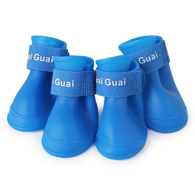 Waterproof Dog Rain Boots – 4-Pack Anti-Slip Paw Protectors for Dogs & Cats