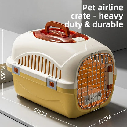 Airline Approved Cat Air Box Portable Anti Stress Travel Carrier Space Capsule Crate for Cats Dogs Car Transport