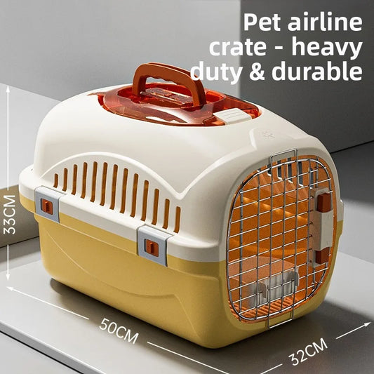Airline Approved Cat Air Box Portable Anti Stress Travel Carrier Space Capsule Crate for Cats Dogs Car Transport