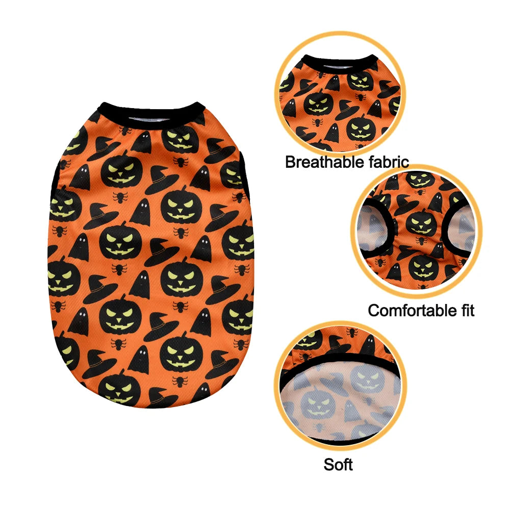 Pumpkin Print Halloween Vest for Dogs & Cats