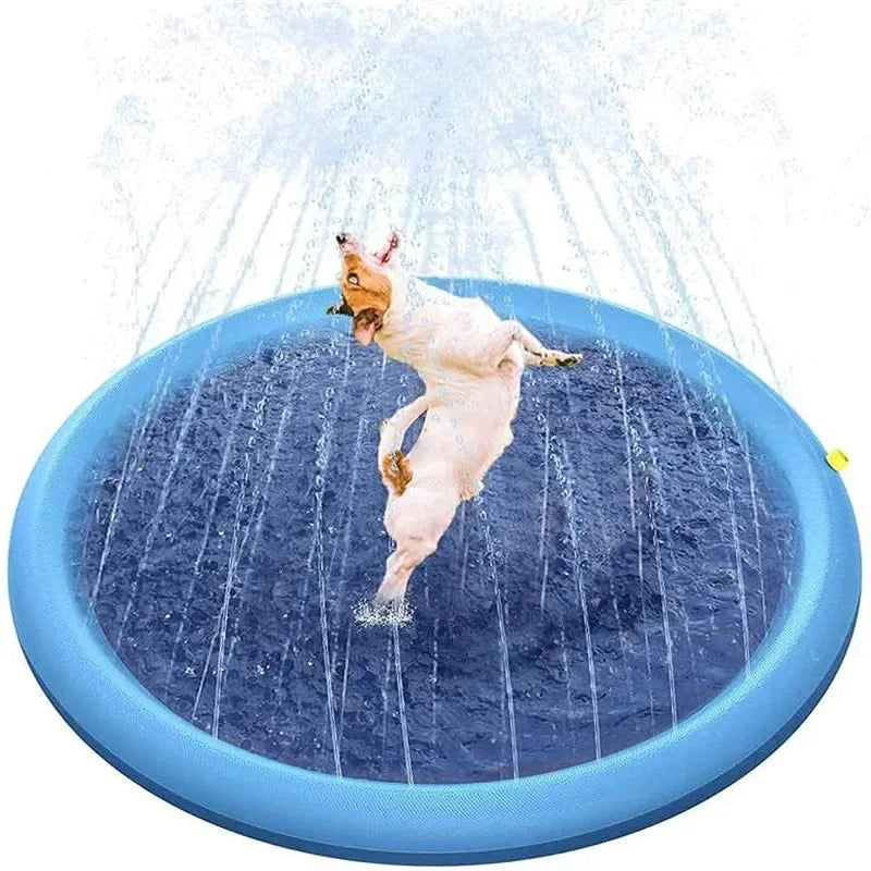 170cm Pet Splash Sprinkler Pad – Summer Cooling Water Play Mat for Dogs & Kids