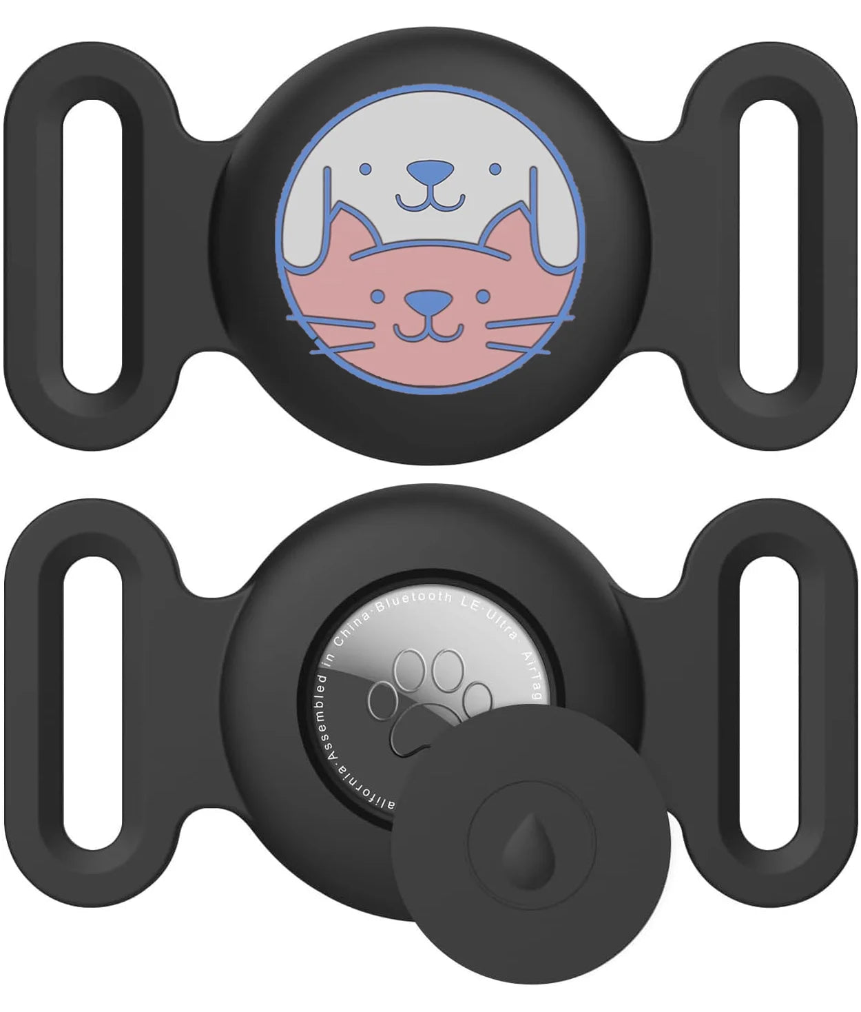 Airtag Dog Collar Holder, [1 Pack] Airtag Holder, Silicone Full Body Covered Protective Air Tag for Pet - Fits All Width