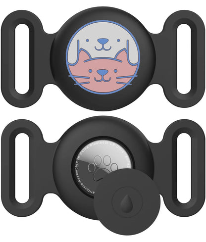Airtag Dog Collar Holder, [1 Pack] Airtag Holder, Silicone Full Body Covered Protective Air Tag for Pet - Fits All Width