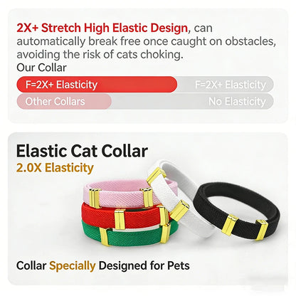 Fashion AirTag Cat Collar with Custom Name Tag & Holder
