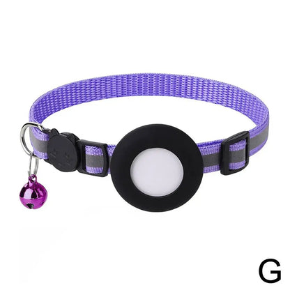 Anti-Lost Cat Collar For Airtag GPS Protective Case With Bell Reflective Cats Necklace Kitten Accesories Pet Products