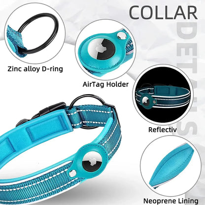 Apple AirTag Dog Collar – Reflective Waterproof Pet Tracker