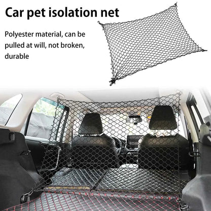 Universal Car Dog Barrier Net – Foldable Pet Safety Mesh for Rear Seat