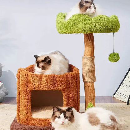 Nordic Originality Cattery Modern Simple Design Wooden Cat House Scratching Post Playground for Cat Furniture Columpio Gato FYCT