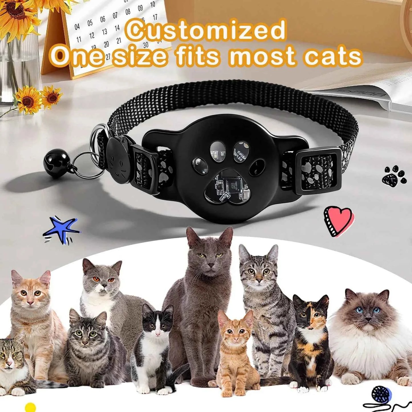 2 Kinds of Multifunctional Pet Smart GPS Trackers Cat Trackers GPS Collar Pet Kitten GPS Collar Pets Accessories iOS compatible