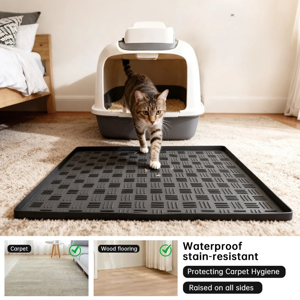 Waterproof Silicone Pet Feeding Mat – Non-Slip Dog & Cat Food Bowl Placemat | Large Easy-Clean Floor Protector