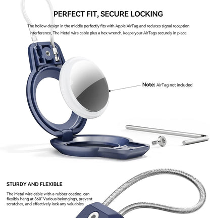 GITFOS AirTag Holder with Keychain for Luggage, Pets & Keys