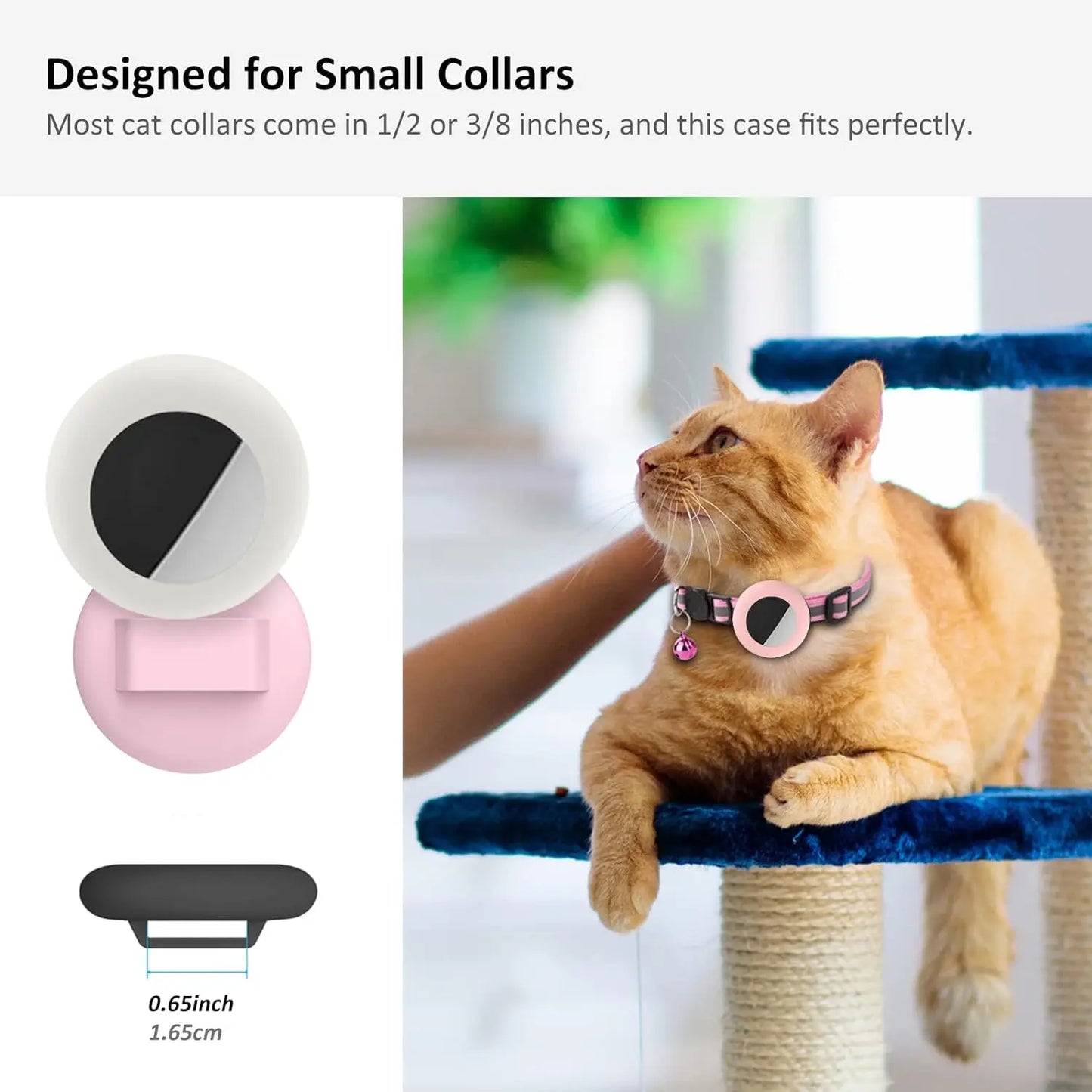 Airtag Cat Collar Holder, Small Air tag Cat Collar Holder Silicone Case Cover for Cat Dog Pet Collar Harness Loop