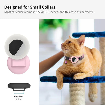 Airtag Cat Collar Holder, Small Air tag Cat Collar Holder Silicone Case Cover for Cat Dog Pet Collar Harness Loop