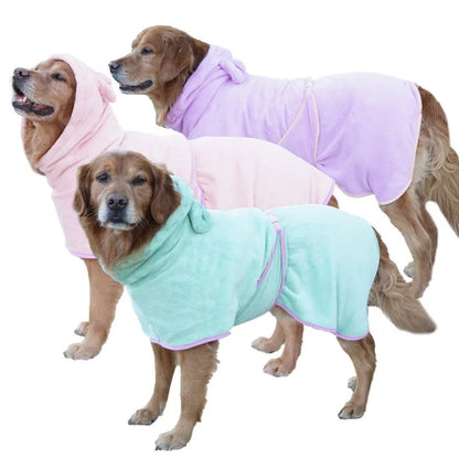 Super Absorbent Microfiber Dog Bathrobe – Quick-Drying Pet Towel Bathrobe for Dogs & Cats