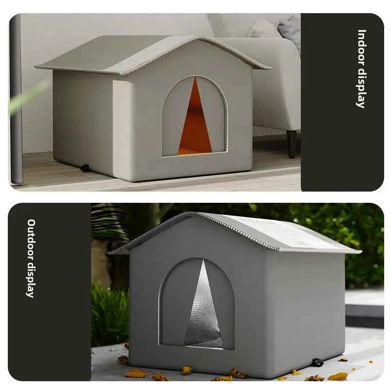 Outdoor Pet Cave Bed Waterproof – in-use lifestyle view