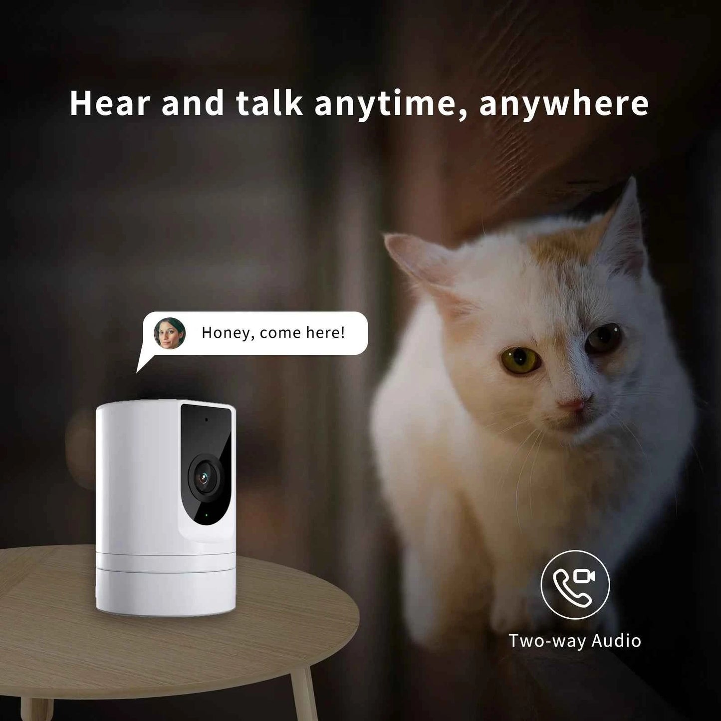 2PCS Ease Life APP, Security Camera Indoor, 1080P Pet Camera, Pet Camera with Phone App, Foldable Baby Camera for Home Security,