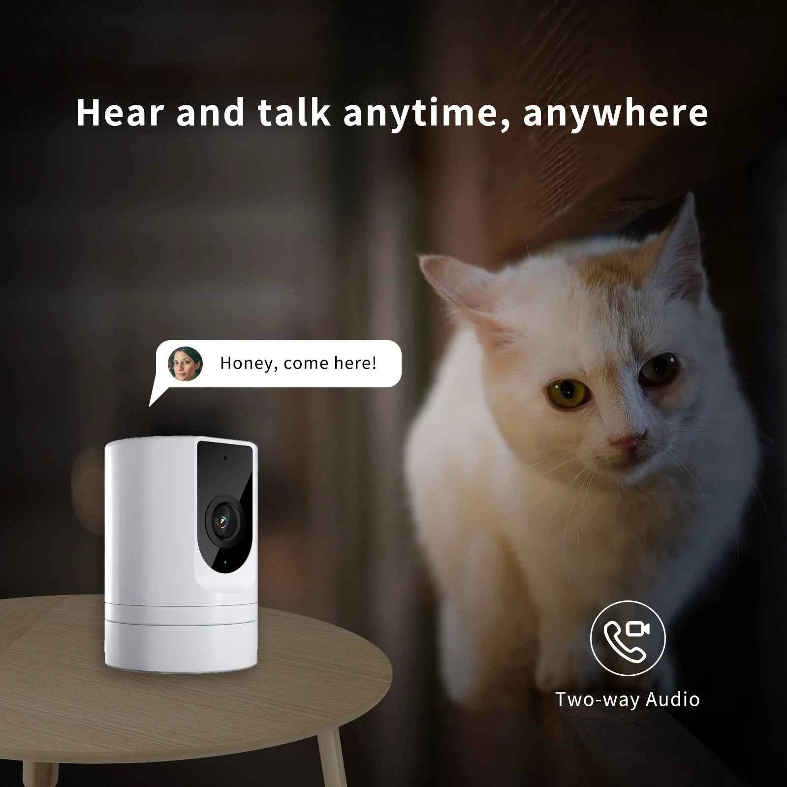2PCS Ease Life APP, Security Camera Indoor, 1080P Pet Camera, Pet Camera with Phone App, Foldable Baby Camera for Home Security,