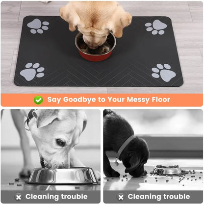 Absorbent Pet Feeding Mat – Waterproof Non‑Slip Placemat for Dog & Cat Bowls