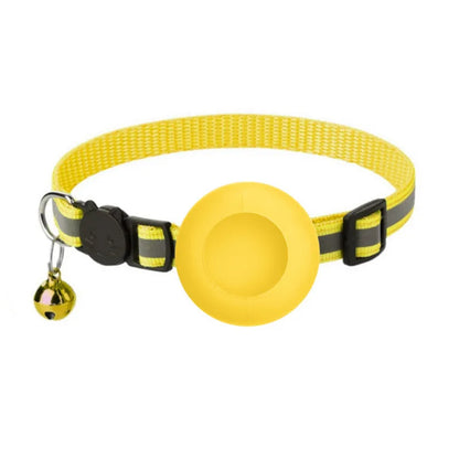 Airtag Cat Collar, Reflective Breakaway Safety Buckle with Bell, Adjustable Anti-Lost GPS Collar Holder for Kittens Puppies