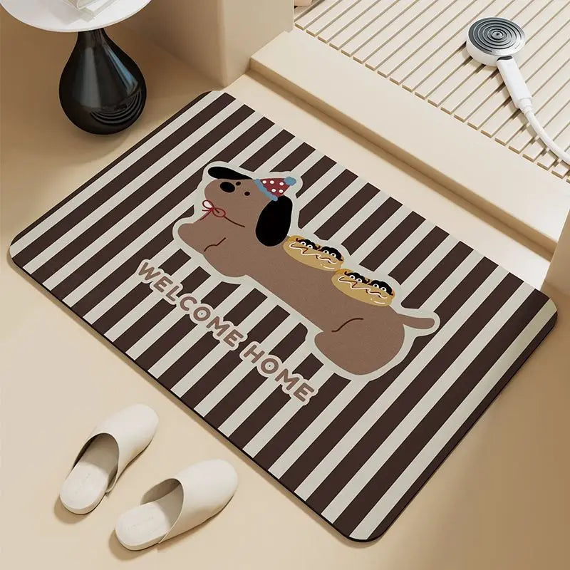 Dachshund Dog Floor Mat – Non-Slip Waterproof Entryway & Bathroom Mat