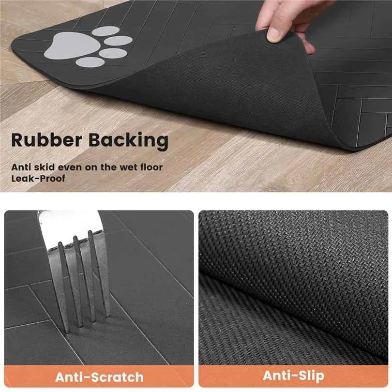 Pet Feeding Dropshipping Pet Placemat for Food and Water Bowl, with Waterproof Rubber Backing, Quick Dry Water Mat for Dog Cat